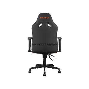 COUGAR FUSION S Orange/Black Ergonomic Gaming Chair with Breathable PVC & PU Leather, Built-in 3D Curved Lumbar Support, Multi-Density Foam Seat, 2D Adjustable Armrests & Class 4 Gas Lift Cylinder