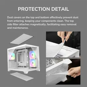 COUGAR FV150 Mini RGB Mini-Tower Gaming Case Black Edition, Compact Tempered Glass Chassis, RGB Fan Equipped Design, Space-Saving Showcase Gaming PC Case