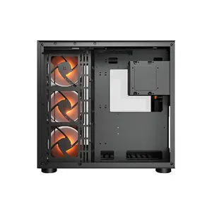 COUGAR FV150 RGB Mid-Tower Gaming Case Black Edition, Panoramic Tempered Glass Chassis, RGB Fan Equipped Design, Showcase Gaming PC Case