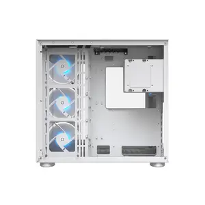 COUGAR FV150 RGB Mid-Tower Gaming Case White Edition, Panoramic Tempered Glass Chassis, RGB Fan Equipped Design, Showcase Gaming PC Case
