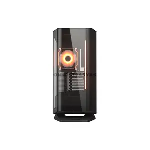 COUGAR FV270 RGB Black Mid Tower PC Case with Curved Tempered Glass, 4×ARGB PWM Fans, USB Type-C Gen 2, Vertical GPU Support, E-ATX Motherboard Support, 420mm GPU Clearance