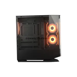 COUGAR FV270 RGB Black Mid Tower PC Case with Curved Tempered Glass, 4×ARGB PWM Fans, USB Type-C Gen 2, Vertical GPU Support, E-ATX Motherboard Support, 420mm GPU Clearance