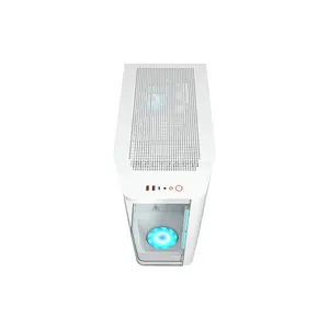 COUGAR FV270 RGB White Mid Tower PC Case with Curved Tempered Glass, 4×ARGB PWM Fans, USB Type-C Gen 2, Vertical GPU Support, E-ATX Motherboard Support, 420mm GPU Clearance
