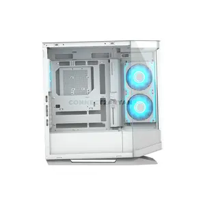 COUGAR FV270 RGB White Mid Tower PC Case with Curved Tempered Glass, 4×ARGB PWM Fans, USB Type-C Gen 2, Vertical GPU Support, E-ATX Motherboard Support, 420mm GPU Clearance