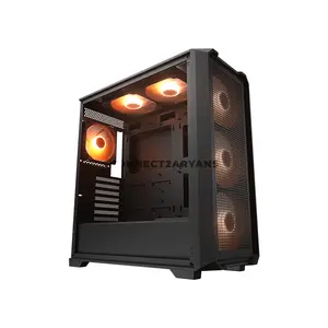 COUGAR MX600 AIR PRO Black Full Tower PC Case with Panoramic Tempered Glass, 4×140mm ARGB PWM Fans, USB 3.2 Gen 2 Type-C, Vertical GPU Support, E-ATX Motherboard Support, 420mm Radiator Support