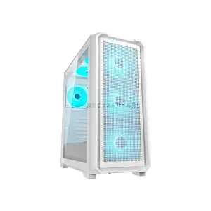 COUGAR MX600 AIR PRO White Full Tower PC Case with Panoramic Tempered Glass, 4×140mm ARGB PWM Fans, USB 3.2 Gen 2 Type-C, Vertical GPU Support, E-ATX Motherboard Support, 420mm Radiator Support