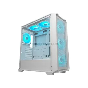 COUGAR MX600 AIR PRO White Full Tower PC Case with Panoramic Tempered Glass, 4×140mm ARGB PWM Fans, USB 3.2 Gen 2 Type-C, Vertical GPU Support, E-ATX Motherboard Support, 420mm Radiator Support