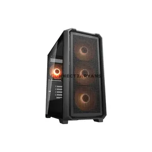 COUGAR MX600 Mini V2 Pro Black Micro-ATX Mini Tower PC Case with Panoramic Tempered Glass, 4×120mm ARGB PWM Fans, USB 3.2 Gen 2 Type-C, Optimized Airflow Design, 360mm Radiator Support, 360mm GPU Clearance