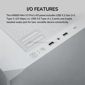 COUGAR MX600 Mini V2 Pro White Micro-ATX Mini Tower PC Case with Panoramic Tempered Glass, 4×120mm ARGB PWM Fans, USB 3.2 Gen 2 Type-C, Optimized Airflow Design, 360mm Radiator Support, 360mm GPU Clearance