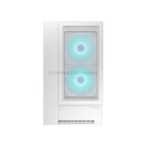 COUGAR OmnyX White Mid Tower PC Case with Omnidirectional Dynamic Flow System, 4×160mm ARGB PWM Fans, Dual Tempered Glass Panels, Dual USB 3.2 Gen 2 Type-C Ports, Native Vertical GPU Mount, ATX Motherboard Support