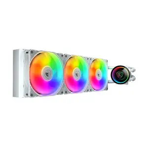 COUGAR Poseidon Elite 360 Liquid CPU Cooler White Edition, 360mm AIO Cooling System, Triple High-Performance Fans, Premium Liquid Cooling Solution for Gaming PCs