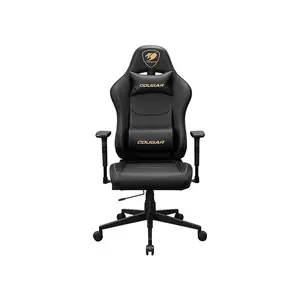 COUGAR PRYME Gold Ergonomic Gaming Chair with Premium PVC Leather, Adjustable Seat Depth, 3D Adjustable Armrests, Adjustable Headrest & Lumbar Support, Class 4 Gas Lift