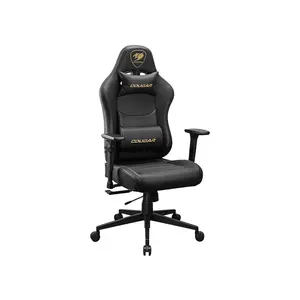 COUGAR PRYME Gold Ergonomic Gaming Chair with Premium PVC Leather, Adjustable Seat Depth, 3D Adjustable Armrests, Adjustable Headrest & Lumbar Support, Class 4 Gas Lift
