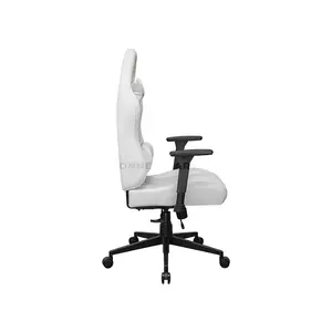COUGAR PRYME White Ergonomic Gaming Chair with Premium PVC Leather, Adjustable Seat Depth, 3D Adjustable Armrests, Adjustable Headrest & Lumbar Support, Class 4 Gas Lift