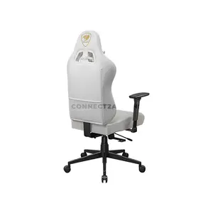 COUGAR PRYME White Ergonomic Gaming Chair with Premium PVC Leather, Adjustable Seat Depth, 3D Adjustable Armrests, Adjustable Headrest & Lumbar Support, Class 4 Gas Lift