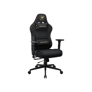 COUGAR PRYME Gold F Ergonomic Gaming Chair with Imitation Linen Upholstery, Adjustable Seat Depth, 3D Adjustable Armrests, Adjustable Headrest & Lumbar Support, Class 4 Gas Lift