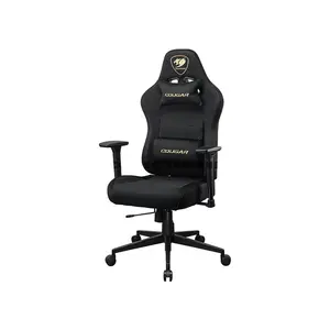 COUGAR PRYME Gold F Ergonomic Gaming Chair with Imitation Linen Upholstery, Adjustable Seat Depth, 3D Adjustable Armrests, Adjustable Headrest & Lumbar Support, Class 4 Gas Lift