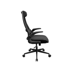 COUGAR STRYDER Black Ergonomic Gaming Chair with Adjustable Headrest, Flip-Up Armrests, Multi-Density Foam Seat, Ergonomic Lumbar Support, Class 4 Gas Lift & Linen-Style Upholstery