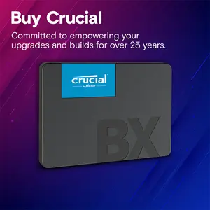 Crucial BX500 500GB 2.5 Inch SATA III Internal SSD, 3D NAND Flash Memory, Up to 540MB/s Read Speed, 2.5-Inch Form Factor, Reliable Everyday Storage Solid State Drive