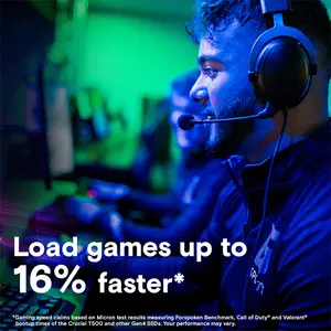 Crucial T500 2TB PCIe Gen4 x4 NVMe M.2 2280 Internal SSD, Up to 7400MB/s Read Speed, Up to 7000MB/s Write Speed, High-Performance Gaming and Professional Storage Solution