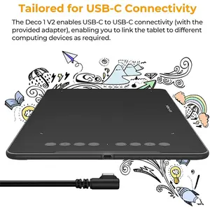 XP-Pen Deco 01 V3 Graphics Tablet, Digital Drawing Tablet, Battery-Free Stylus Support, Precision Creative Input Device, Professional Tablet for Digital Art, Illustration and Design