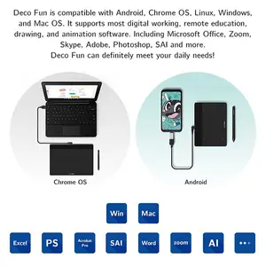 XP-Pen Deco Fun L Graphics Tablet, Digital Drawing Tablet, Battery-Free Stylus Support, Large Active Area Design, Creative Input Device for Digital Art and Learning