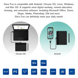 XP-Pen Deco Fun S Graphics Tablet, Compact Digital Drawing Tablet, Battery-Free Stylus Support, Portable Creative Input Device for Digital Art, Illustration and Education
