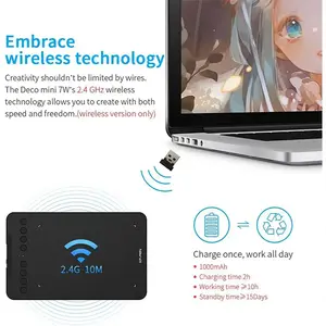 XP-Pen Deco Mini7W Wireless Graphics Tablet, Compact Digital Drawing Tablet, Wireless Connectivity, Battery-Free Stylus Support, Portable Creative Tablet for Digital Art and Illustration