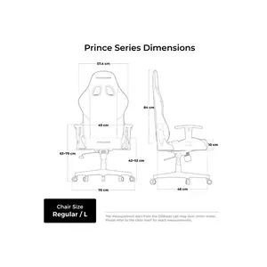 DXRacer PRINCE Series Large Black & Blue Ergonomic Gaming Chair, Premium PVC Leather, High-Density Molded Foam, Steel Frame, 1D Adjustable Armrests, 90°–135° Recline, Headrest & Lumbar Cushions, Class 4 Gas Lift, 150kg Load Capacity