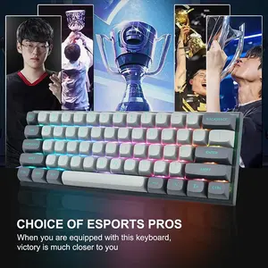E-YOOSO HZ-61 Magnetic Gaming Keyboard Light Gray Dark Gray, Red Magnetic Switches, 61-Key Compact Layout, Hall Effect Technology, RGB Backlighting, Gaming Keyboard