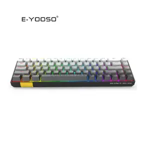 E-YOOSO HZ-68 Magnetic Gaming Keyboard Gradient Gray, Pink Magnetic Switches, 68-Key Compact Layout, Hall Effect Technology, RGB Backlighting, Gaming Keyboard