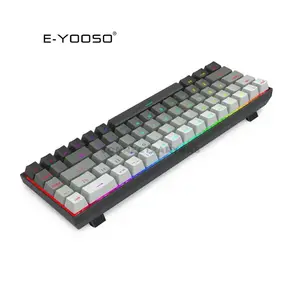E-YOOSO HZ-68 Magnetic Gaming Keyboard Gradient Gray, Pink Magnetic Switches, 68-Key Compact Layout, Hall Effect Technology, RGB Backlighting, Gaming Keyboard