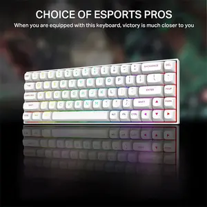 E-YOOSO HZ-68 Magnetic Gaming Keyboard White, Pink Magnetic Switches, 68-Key Compact Layout, Hall Effect Technology, RGB Backlighting, Gaming Keyboard