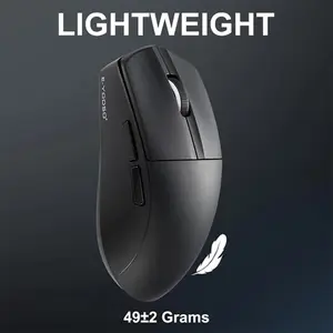 E-YOOSO X-44 1K Tri-Mode Wireless Gaming Mouse Black, Bluetooth + 2.4GHz Wireless + Wired Connectivity, RGB Lighting Effects, Ergonomic Gaming Mouse