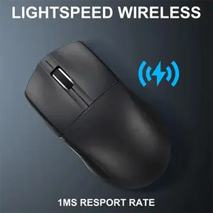 E-YOOSO X-44 1K Tri-Mode Wireless Gaming Mouse Black, Bluetooth + 2.4GHz Wireless + Wired Connectivity, RGB Lighting Effects, Ergonomic Gaming Mouse