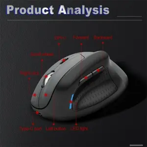 E-YOOSO X-45 Tri-Mode Wireless Gaming Mouse Grey Black, 4800 DPI Optical Sensor, Bluetooth + 2.4GHz Wireless + Wired Connectivity, RGB Lighting Effects, 7-Button Gaming Mouse