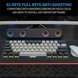 E-YOOSO Z-11 Mechanical Gaming Keyboard Black Gray Orange, Blue Switches, RGB Backlighting, Compact Gaming Layout, Wired Mechanical Keyboard