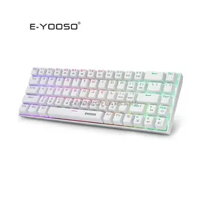E-YOOSO Z-686 Mechanical Gaming Keyboard White, Red Switches, RGB Backlighting, Compact Gaming Layout, Wired Mechanical Keyboard