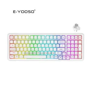 E-YOOSO Z-99 Mechanical Gaming Keyboard White, Silver Wood Switches, RGB Backlighting, 99-Key Compact Layout, Wired Mechanical Keyboard