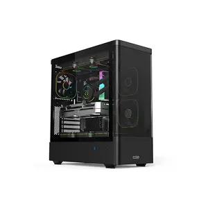EASE 123BM Mesh Gaming Case with ARGB Fans, High-Airflow Mesh Front Design, Tempered Glass Side Panel, Gaming PC Chassis with ARGB Lighting