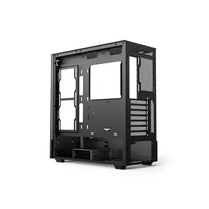 EASE 123BM Mesh Gaming Case with ARGB Fans, High-Airflow Mesh Front Design, Tempered Glass Side Panel, Gaming PC Chassis with ARGB Lighting