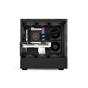 EASE 123BM Mesh Gaming Case with ARGB Fans, High-Airflow Mesh Front Design, Tempered Glass Side Panel, Gaming PC Chassis with ARGB Lighting
