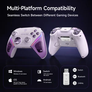 EasySMX D10 Wireless Gaming Controller, TMR Stick Technology, Multi-Platform Wireless Connectivity, Precision Performance Gaming Gamepad