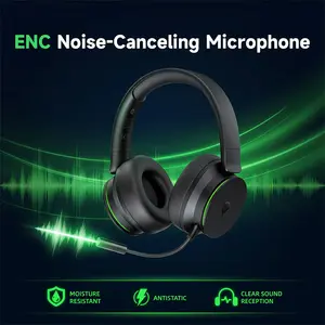 EasySMX E01 Multi-Mode Wireless Gaming Headset, Tri-Mode Wireless Connectivity, 7.1 Virtual Surround Sound, 25ms Ultra-Low Latency, Detachable Microphone, 1000mAh Battery