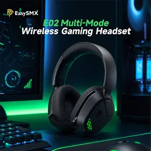 EasySMX E02 Multi-Mode Wireless Gaming Headset, Tri-Mode Wireless Connectivity, 50mm Dynamic Drivers, 7.1 Virtual Surround Sound, Detachable Microphone, Low-Latency Gaming Headset