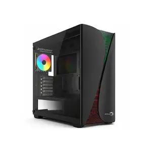 E Dragon Hydra EDG 1089 Black Gaming Case, ARGB Lighting Strip Design, Tempered Glass Side Panel, ATX Mid-Tower Chassis, High-Airflow Gaming PC Case