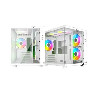 E Dragon Light Fury EG 1116 White Glass Gaming Case, Tempered Glass Side Panel, ARGB Gaming Design, ATX Mid-Tower Chassis, High-Airflow PC Case