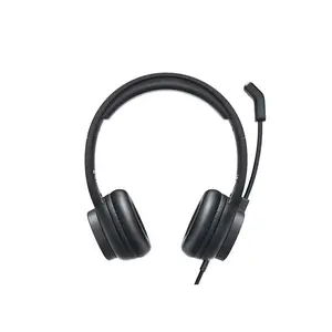 EKSA H12E Wired ENC Headset, 40mm Driver, USB-A Connectivity, Environmental Noise-Cancelling Microphone, On-Ear Design, 160g Lightweight Build, 2.1m Cable, In-Line Controls for Calls and Office Use