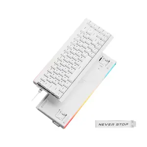 EWEADN DK68 Mechanical Gaming Keyboard White, 68-Key Compact Layout, Wired USB Connectivity, Space-Saving Gaming Keyboard
