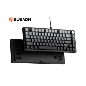 EWEADN DK75 Mechanical Gaming Keyboard Gradient Black, Tri-Mode Connectivity, 75-Key Compact Layout, Bluetooth + 2.4GHz Wireless + USB-C Wired Gaming Keyboard